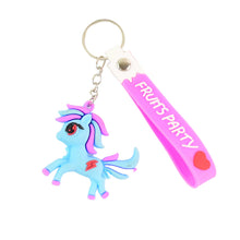 Cute Cartoon Unicorn Keychain with Silicone Strap (1 Pc / Mix design)